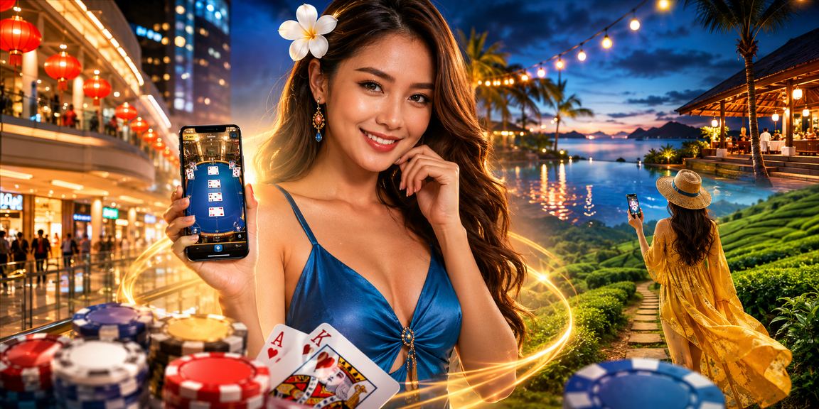 Pemain teen patti dari Langkawi menikmati permainan kad progresif dengan suasana pantai Malaysia yang santai